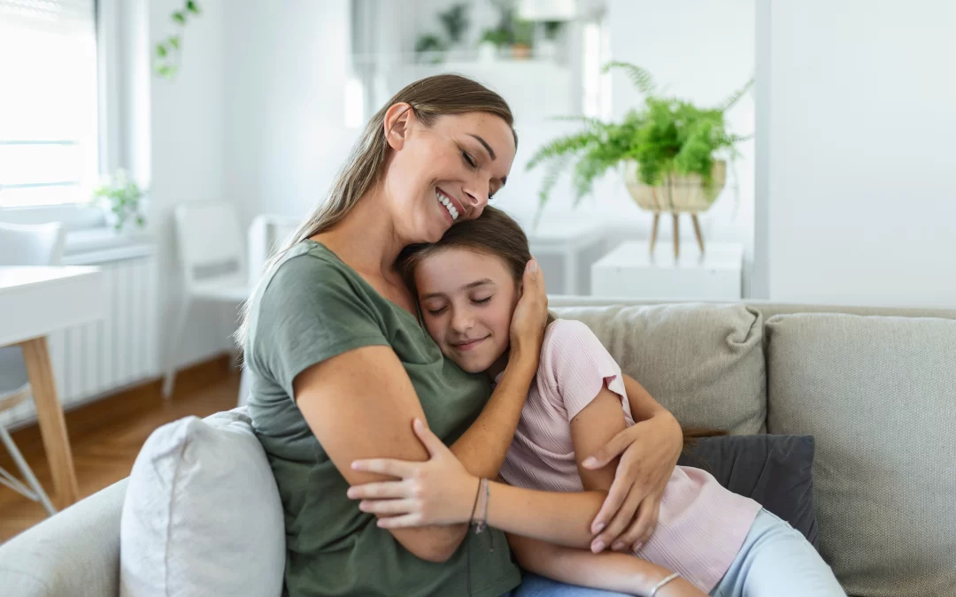 Parent guiding a child through a task with praise, demonstrating positive reinforcement in action